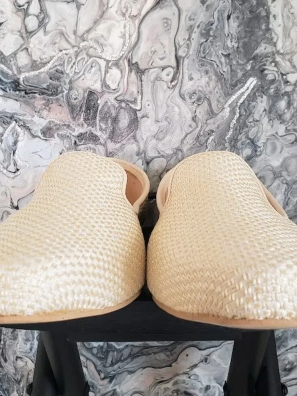 Panahi Men's Jute Mojaris Shoes US Size 10.5 / UK Size 10 Cream Ivory Beige